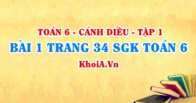 Bài 1 trang 34 SGK Toán 6 tập 1 Cánh Diều